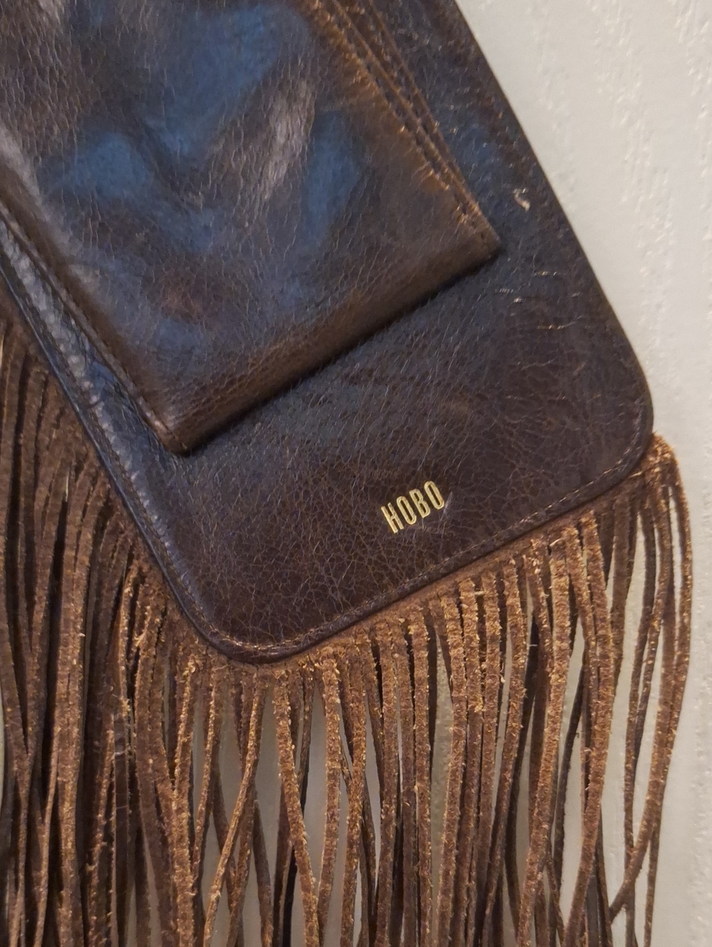 HOBO International "Plume" Phone/Card Case Wristlet Brown Leather - Picture 4 of 5